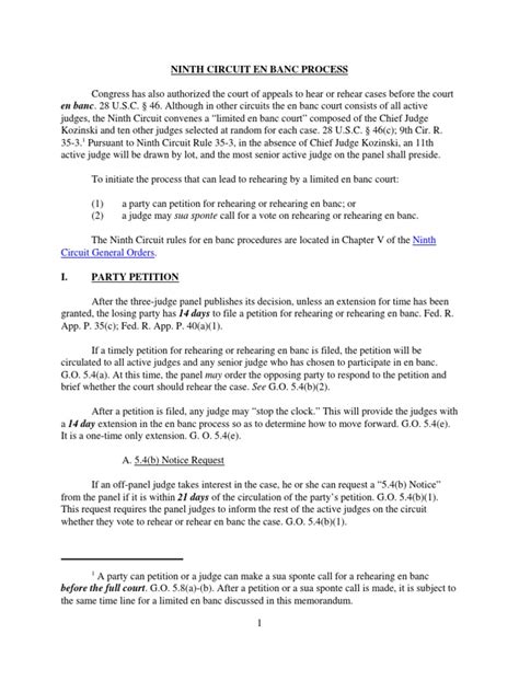 Federal Rules of Appellate Procedure (FRAP), Ninth Circuit Rules, Circuit Advisory Committee Notes Effective December 1, 2022 This document contains the most current version of the Federal Rules of Appellate Procedure, Ninth Circuit Rules and Circuit Advisory Committee Notes. . Ninth circuit en banc procedure